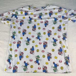 Super Mario Kids T-Shirt - White with Colorful Print